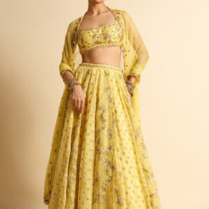 Syona Embroidered Lehenga Set – Yellow